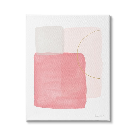 Stupell Industries Pink Blush Boho Abstraction Pastel Layered Shapes Canvas Wall Art